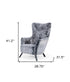 Mid Century Glam Grey Faux Fur Accent Chair